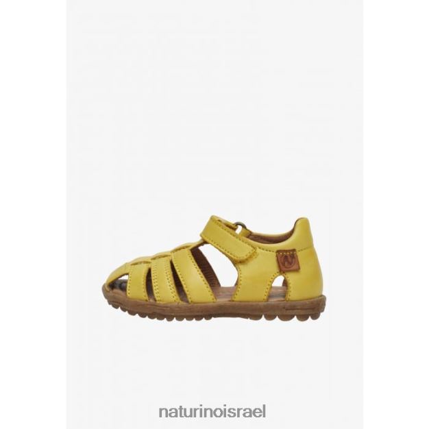 Naturino סנדלי עור חצי סגורים לִרְאוֹת 0NR062353 ילדים צהוב
