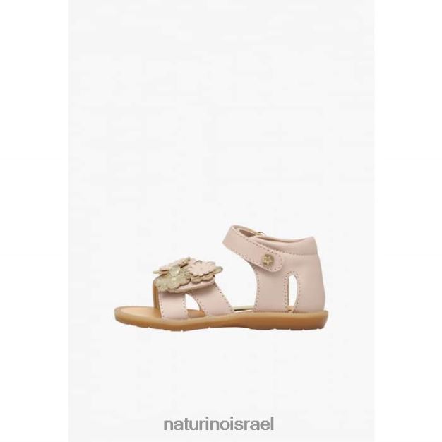 Naturino סנדלי עור עם פרחים מיושמים מחצב 0NR062552 ילדים ורוד פודרה