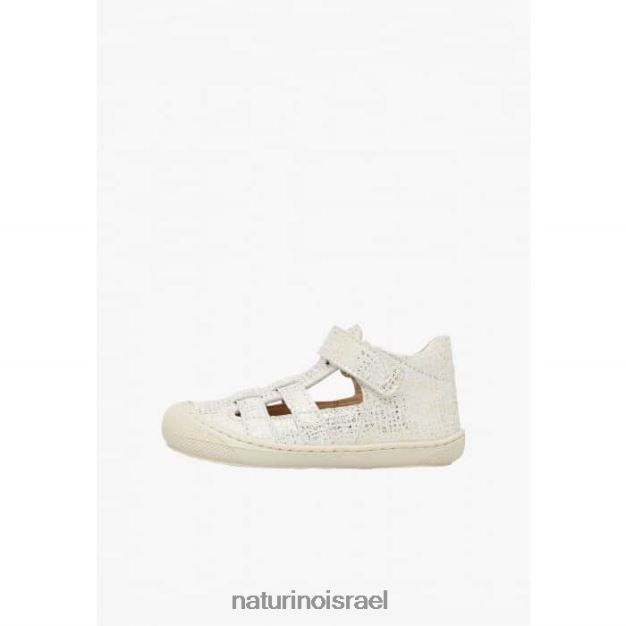 Naturino סנדלי עור למינציה פתוחים למחצה bede 0NR062350 ילדים לבן