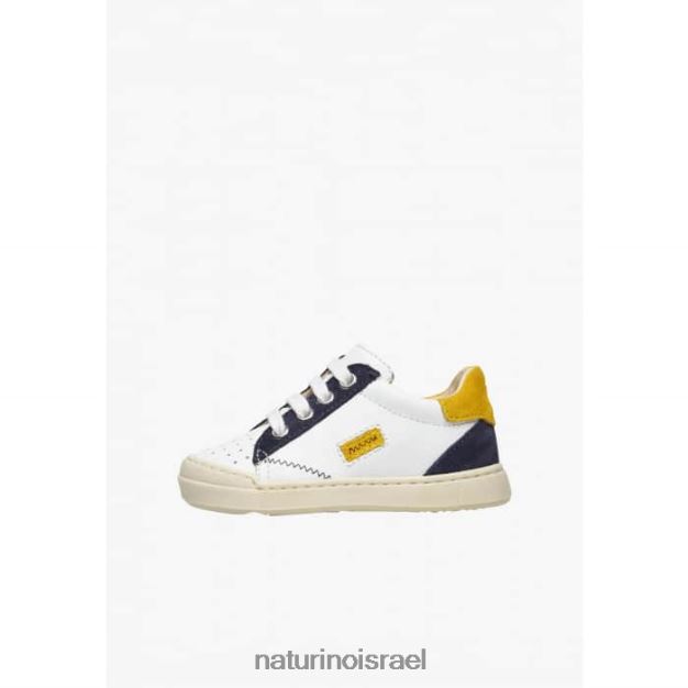 Naturino נעלי ספורט מעור וזמש faluk zip 0NR062476 ילדים לבן כחול