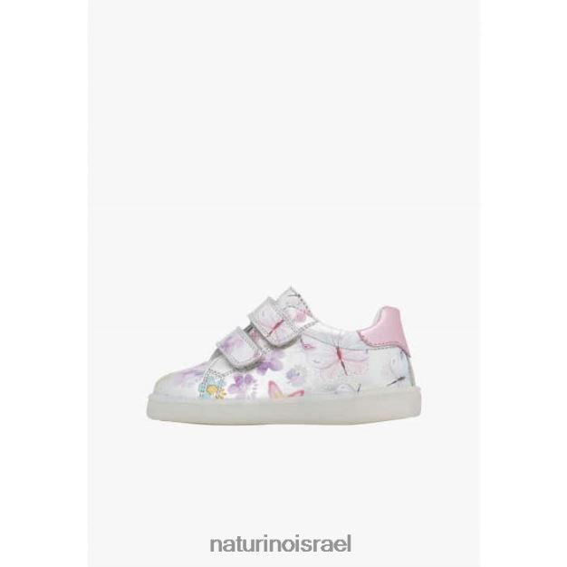 Naturino נעלי ספורט מעור עם הדפס פרפרים owie vl 0NR062417 ילדים כסף