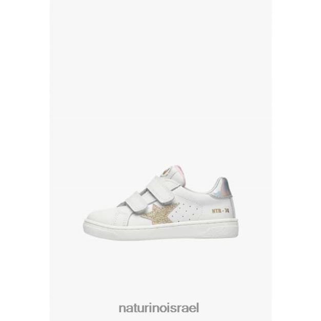 Naturino נעלי ספורט מעור pinn vl. 0NR062464 ילדים לבן-פלטינה