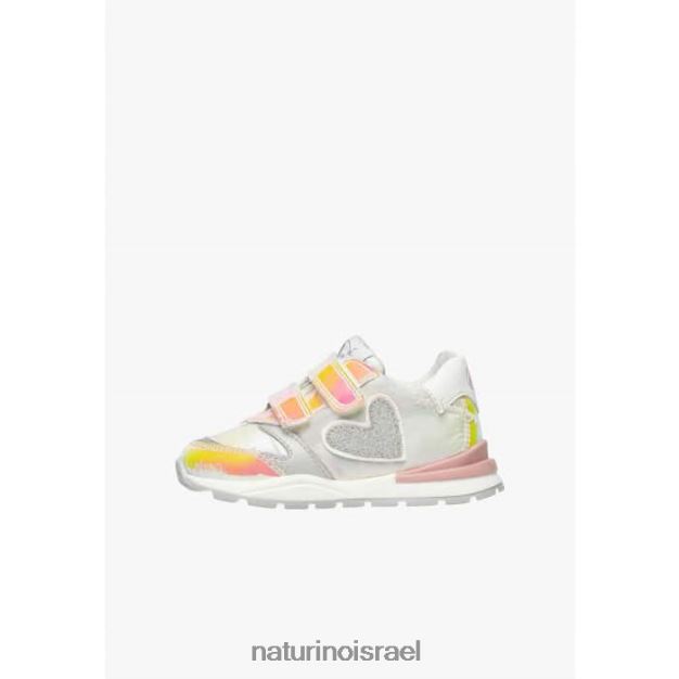 Naturino נעלי ספורט מעור ובד quelly vl 0NR062366 ילדים כסף לבן