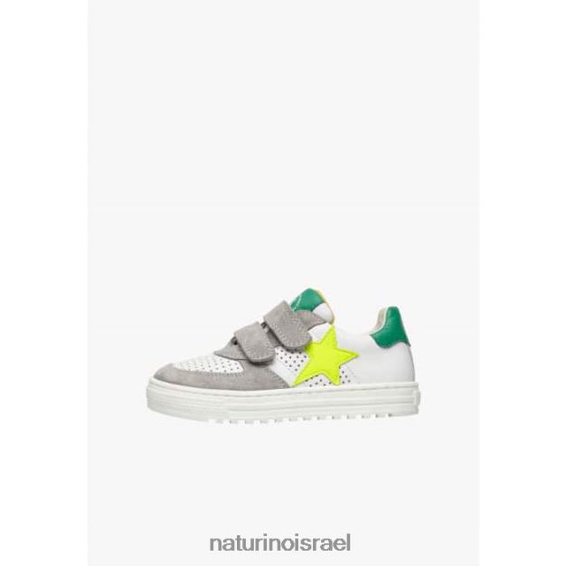 Naturino נעלי ספורט מעור וזמש הס vl. 0NR062370 ילדים לבן-אפור