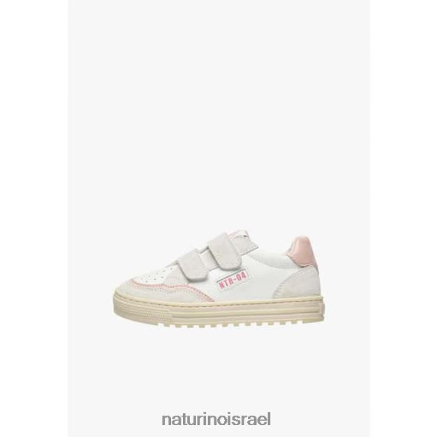 Naturino נעלי ספורט מעור וזמש אריטון vl. 0NR062377 ילדים לבן-ורוד