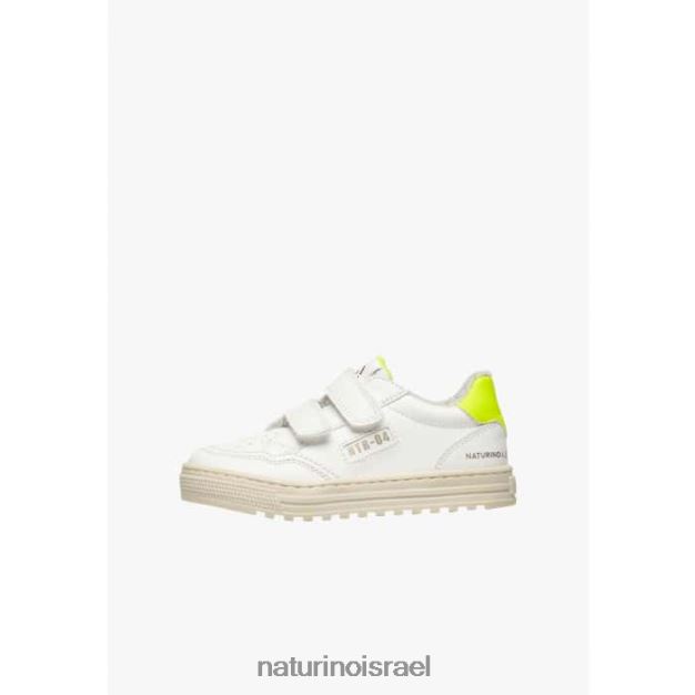 Naturino נעלי ספורט מעור צמחי וכותנה אורגנית אריטון היברידי vl. 0NR062506 ילדים לבן-פלואו צהוב
