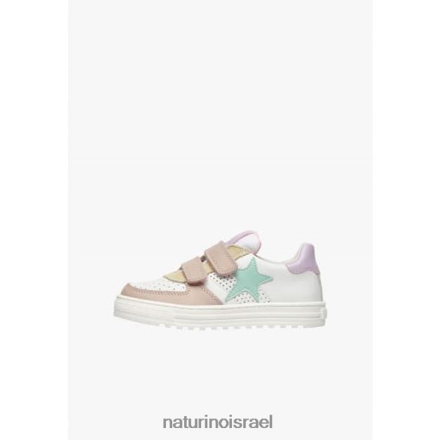 Naturino נעלי ספורט מעור הס vl. 0NR062513 ילדים לבן-אבקה ורוד