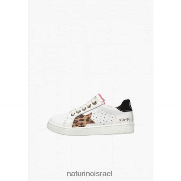 Naturino נעלי ספורט מעור וזמש סיכה zip. 0NR062391 ילדים לבן