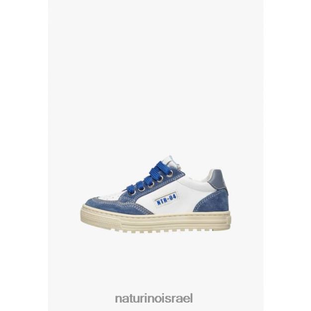 Naturino נעלי ספורט מעור וזמש אריטון zip. 0NR062497 ילדים לבן כחול